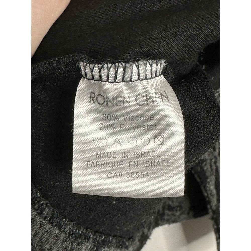RONEN CHEN Gray Black Textured Asymmetrical Button Knit Jacket Sz 2 Medium - Picture 7 of 9